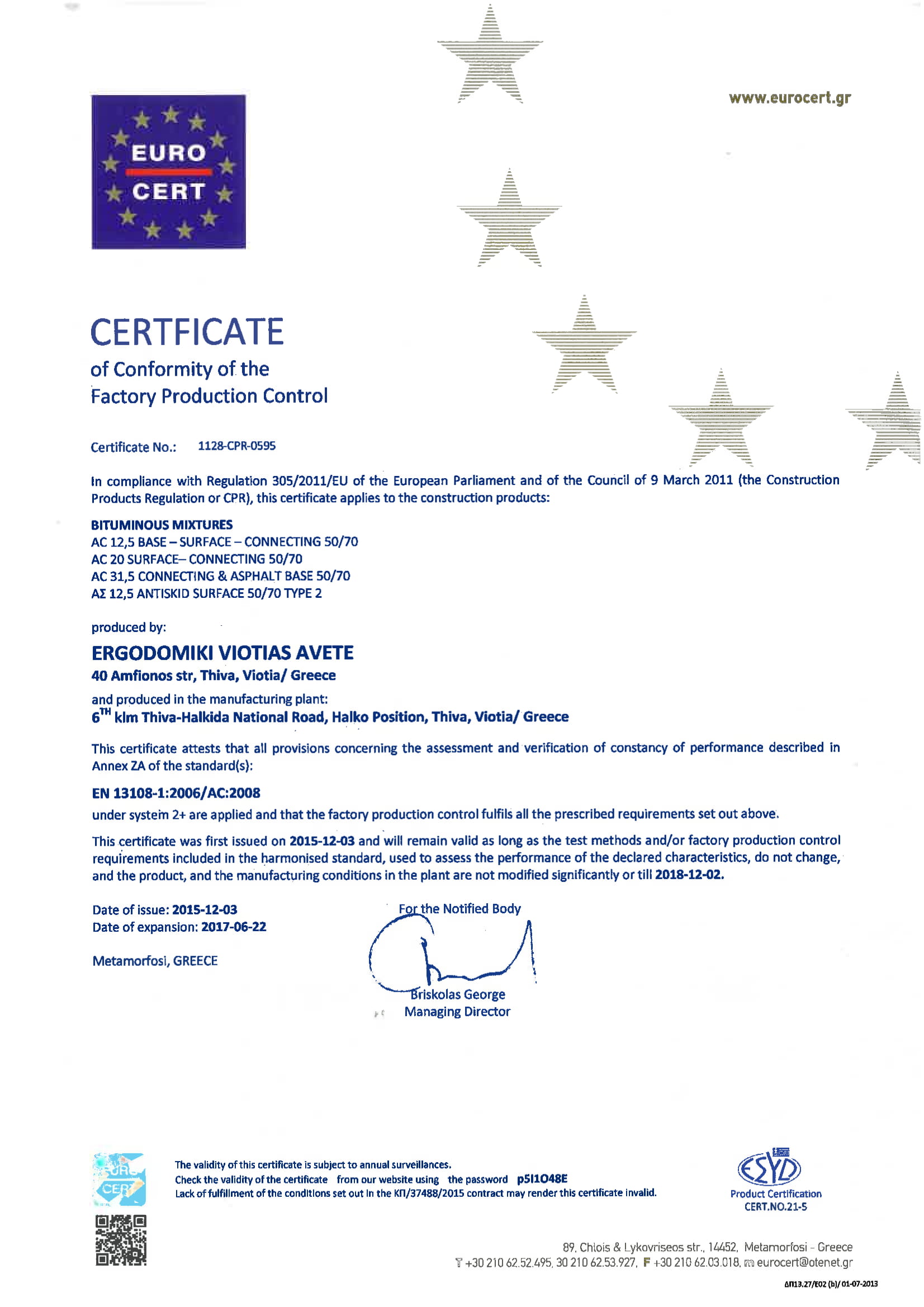 Certificate Production
